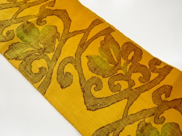 JAPANESE KIMONO / NAGOYA OBI / TSUMUGI / WOVEN ARABESQUE PATTERN 